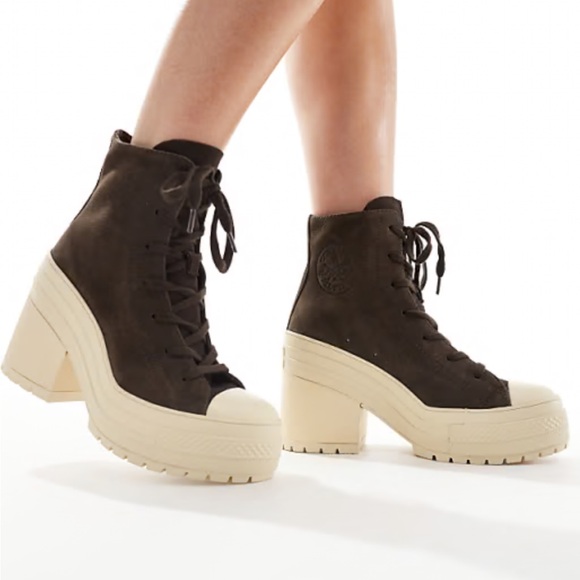 Chuck 70 De Luxe Chunky Heel Platform High Top Sneakers In Coffee Break NWOT 9.5 - Picture 4 of 16